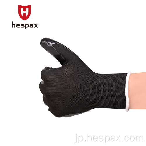 Hespax 13Gナイロンニトリルパームアンチスリップグリップグローブ